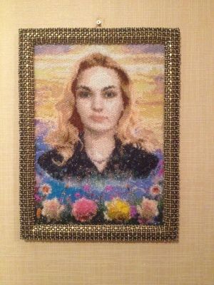 Фото вышивки бисером 'Портрет' формата мозаичное плетение 2, отшитой по схемы программы 'Бисер и мулине с MyJane'