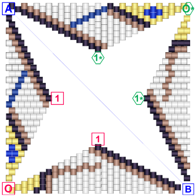 1-й квадрат звезды с 5-ю лучами, созданной в программе 'Бисероплетение с MyJane'