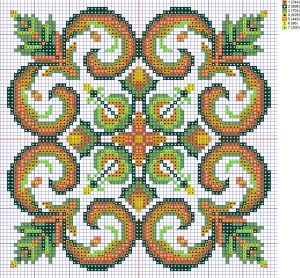 Схемы вышивки крестом подушки 'орнамент Уточи', созданная программой 'Бисер и мулине с MyJane'.