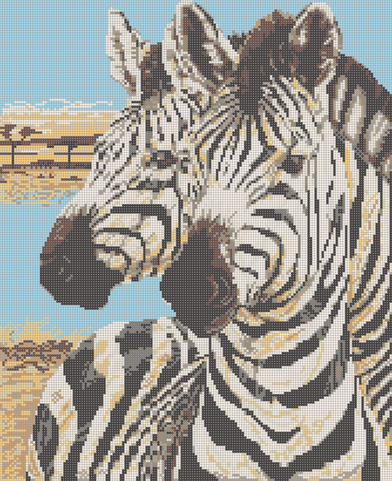 Схема вышивки животных 'Африканские зебры' - схема вышивки бисером Елены Ивановой для бесплатного скачивания