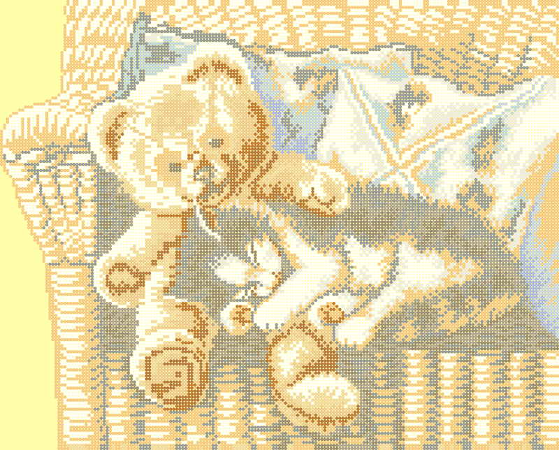 Схема вышивки животных 'Котенок с медвежонком' - схема вышивки бисером Елены Ивановой для бесплатного скачивания