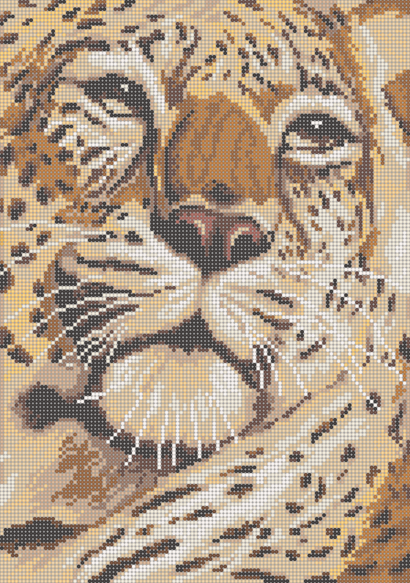Схема вышивки животных 'Леопард' - схема вышивки бисером Елены Ивановой для бесплатного скачивания