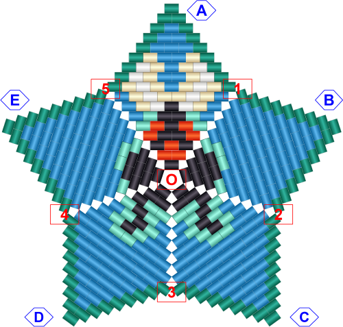 Схема плетения звезды из бисера 