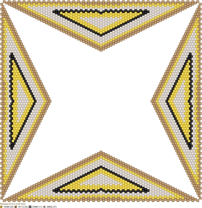 Схема геометрического бисероплетения формата 'Искривленный квадрат' (Warped Square), созданная в программе 'Бисероплетение с MyJane'